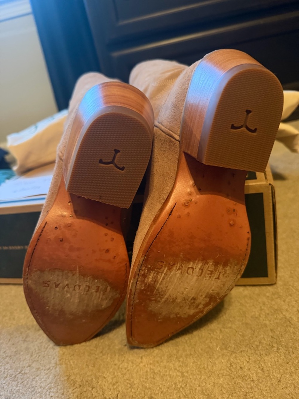 Tecovas Annie Fawn Suede Boots - Picture 4 of 5